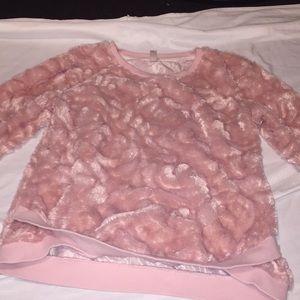 Pink rose soft fluffy sweater